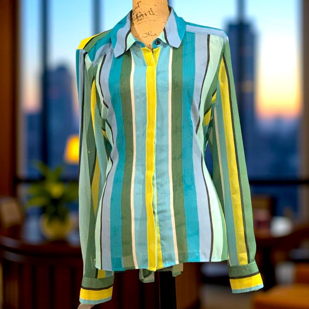 INC International Concepts Striped Button Down Shirt XL